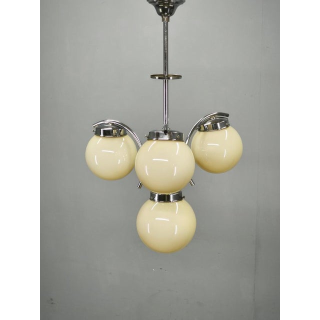 Art Deco Champagne Glass Chandelier, Former Czechoslovakia, 1930s For Sale - Image 13 of 14