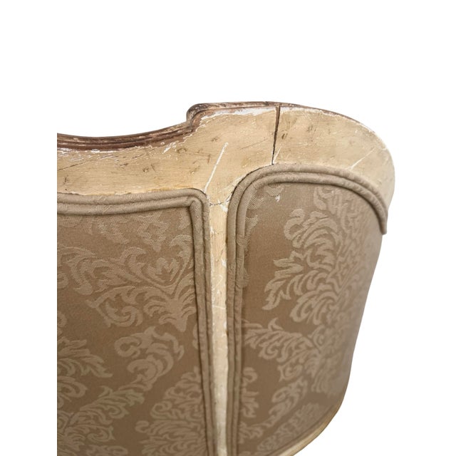 Vintage Louis XV Revival Carved Giltwood Upholstered Settee For Sale - Image 18 of 18
