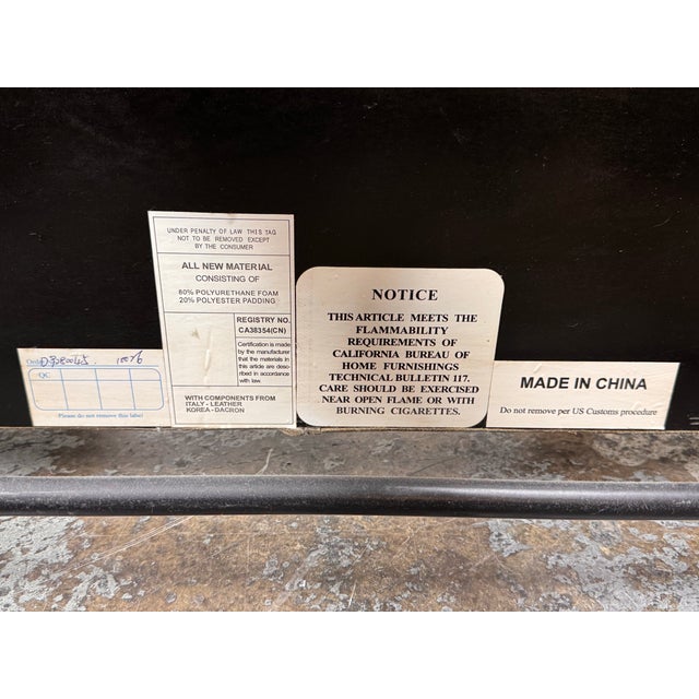 Twin Size Gumps Leather Ottoman Hidden Sleeper For Sale - Image 11 of 12