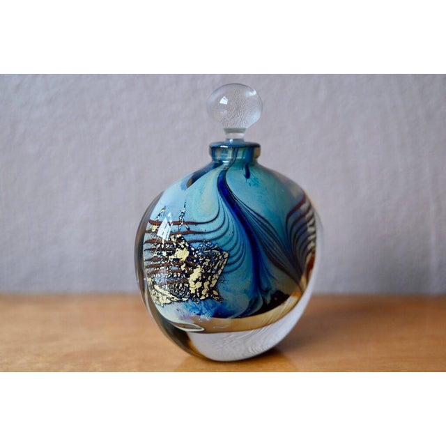 Vintage Artisanal Bohemian Blown Glass Bottle by Hervé Raspail, Allex Glassworks For Sale - Image 6 of 11
