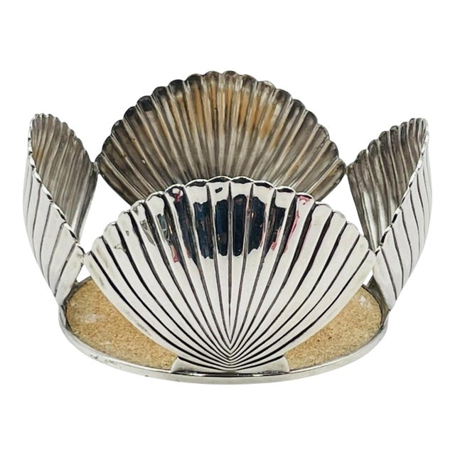 Vintage Shell Shaped Wine Bottle Coaster by Emilia Castillo, Mexico 1980's For Sale