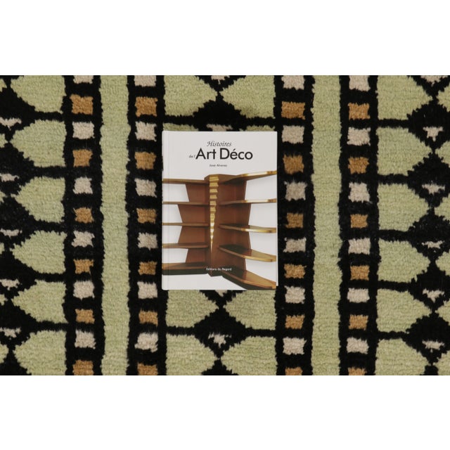 Contemporary Art Deco Style Wool Rug in Beige & Black, by Rug & Kilim, India For Sale - Image 10 of 10