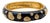 Vintage Signed Napier Goldtone Black Enamel & Clear Rhinestone Cuff Bracelet For Sale