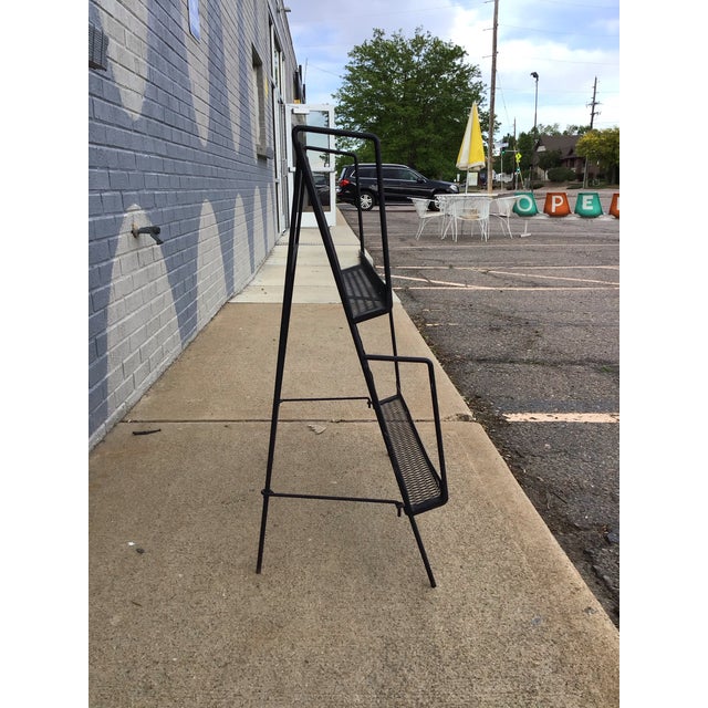 Vintage Black Metal Media Rack, Mid-Century Modern, 1950s Usa For Sale In Denver - Image 6 of 12