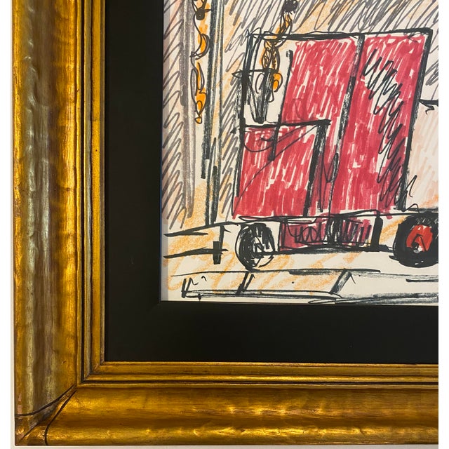 Paper Early Purvis Young Miami Urban Expressionist Mixed Media Drawing Framed For Sale - Image 7 of 12