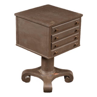 Mid-Century Pedestal-Base Painted Wood Sheet Music Cabinet For Sale