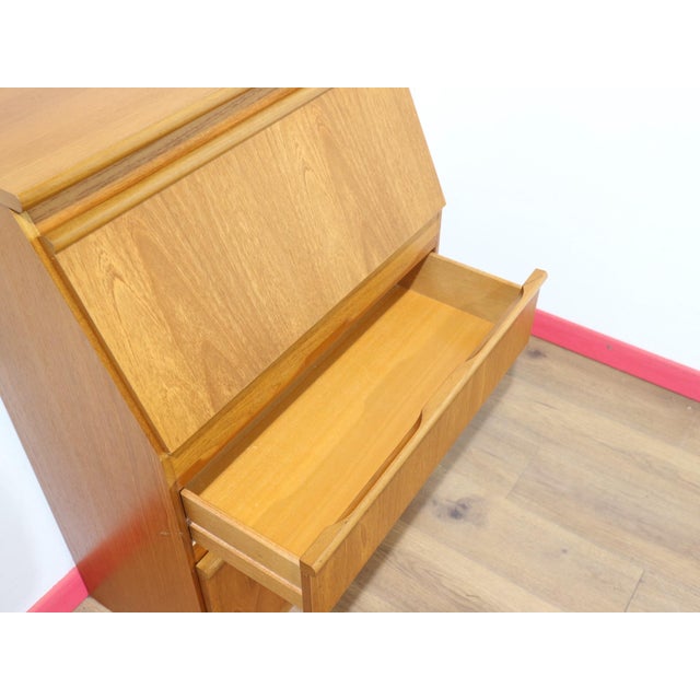 Wood Mid Century Modern Vintage Teak Secreataire Desk For Sale - Image 7 of 12