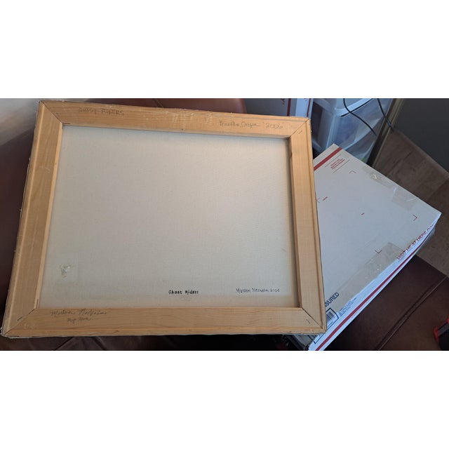 2000 - 2009 Vintage Oil Painting 2006 Riders in the Sky Original Oil Panting Riders in the Sky For Sale - Image 5 of 12