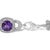 Contemporary Silver Cushion-Cut Purple Amethyst & Diamond Vintage Halo Link Bracelet For Sale - Image 3 of 5