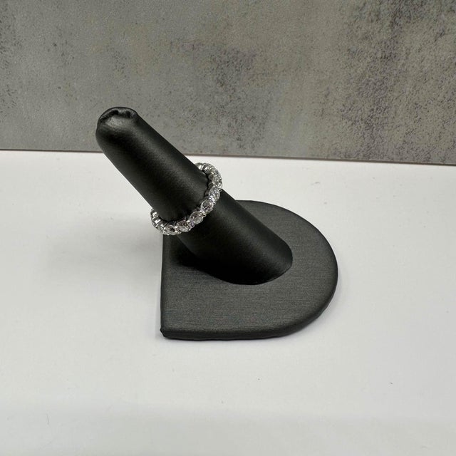 Modern Natural Diamond Eternity Ring in 14kt White Gold - 2.8ctw Diamonds, Size 6, New For Sale - Image 3 of 5