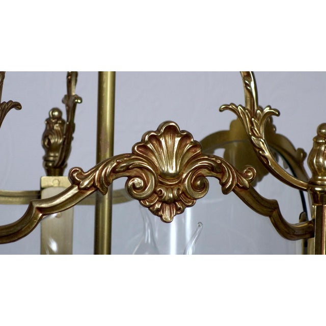Spanish Brass and Glass 3-Light Chandelier, 1950s For Sale - Image 10 of 11