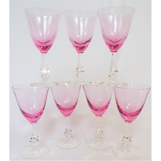 Vintage Tiffin Franciscan Wistaria Pink Cordial Glasses Set of Seven