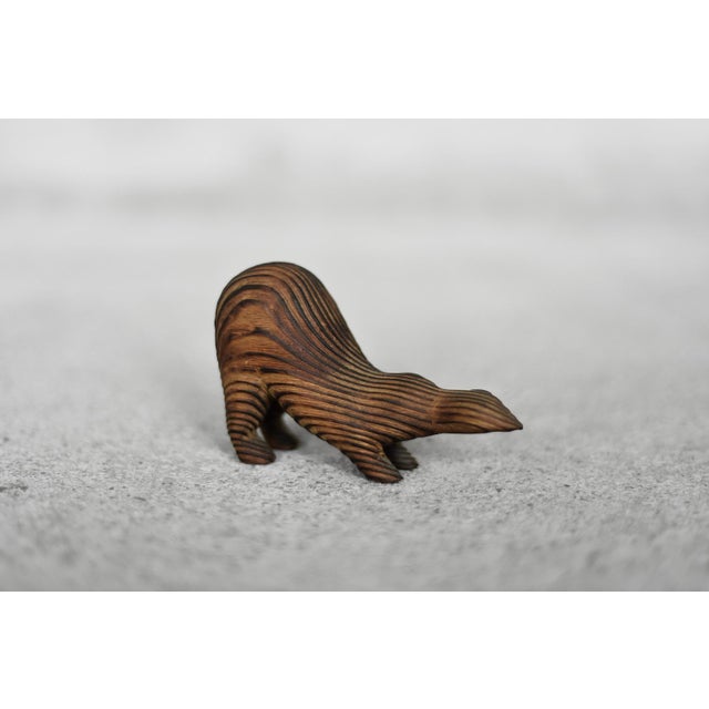 Vintage Danish Modern Dark Wood Sculpture Badger Figurine, 1960s For Sale - Image 9 of 9
