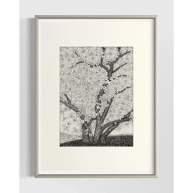 Collura & Co. "Blossoming Cherry" Original Pen and Ink Drawing by Denis Collura For Sale - Image 4 of 5