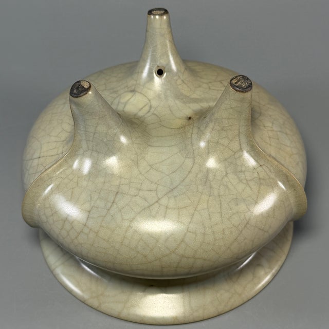 Antique Chinese Guan‑Style Crackle Glaze Tripod Censer For Sale - Image 10 of 10