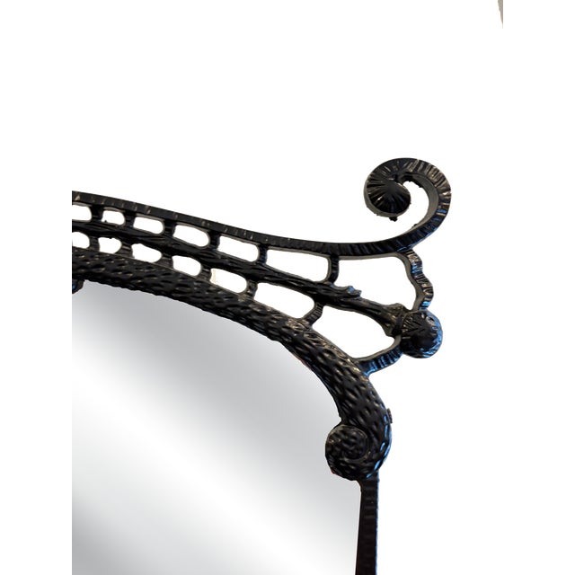 Original 1920s French Art Noveau Wrought Iron Mirror For Sale - Image 4 of 5