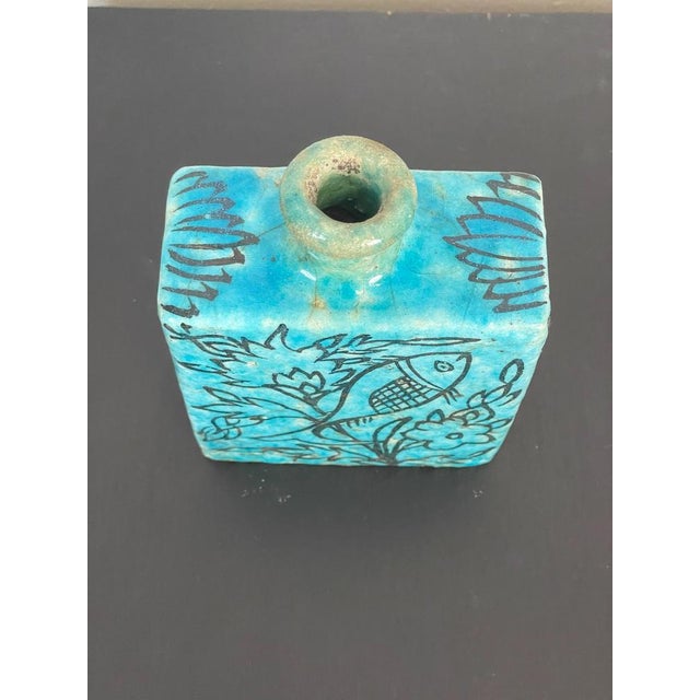 Small Turquoise Qajar Vases, Set of 2 For Sale - Image 5 of 8