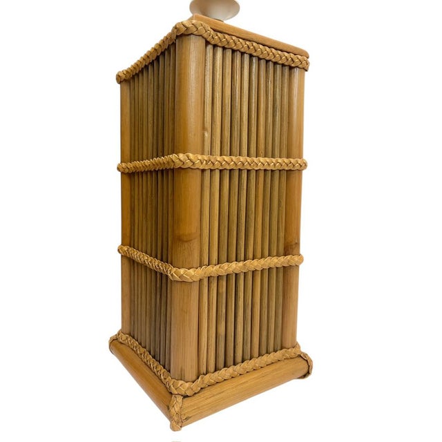 Modernist Table Lamps in Bamboo and Rattan Reed from Leola, 1960s, Set of 2 For Sale - Image 6 of 13