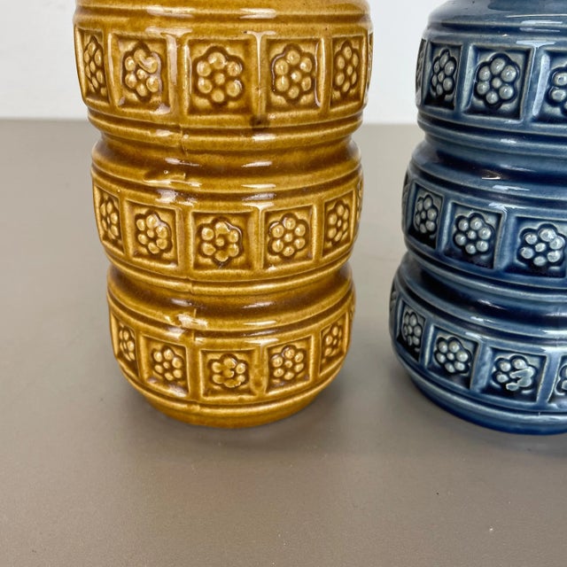 Ceramic German Pottery Fat Lava Vases Multi-Color from Scheurich, 1970s, Set of 3 For Sale - Image 7 of 16