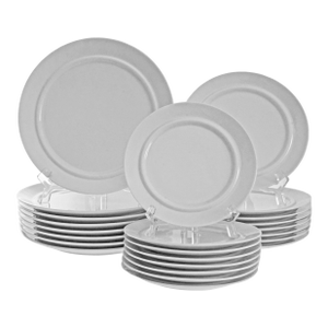 1980s Mario Bellini Cupola White Dinnerware Set Modern Italian Tableware 24-Piece Rosenthal Porcelain Service for 8