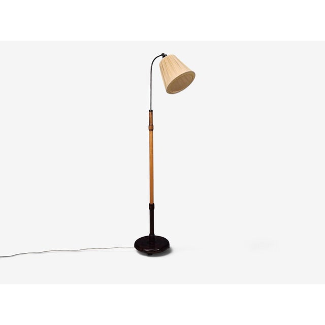 1930s Swedish Art Deco, Adjustable Floor Lamp, Birch, Metal For Sale - Image 4 of 11
