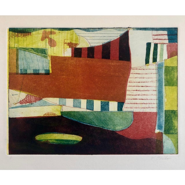 Pierre ObandoAbstract Modernist Colorful Bold Monoprint Monotype Painting Print Pierre Obando, 1997 For Sale