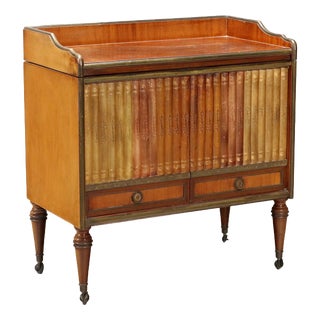 Early 20th Century Mahogany Bar Cabinet with Faux Book Doors, England For Sale