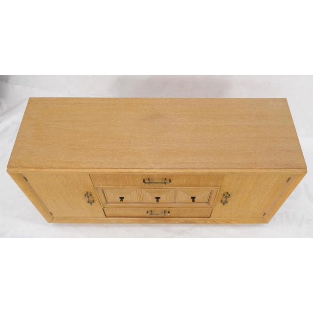 Cerused oak mid century credenza sideboard dresser cabinet buffet.