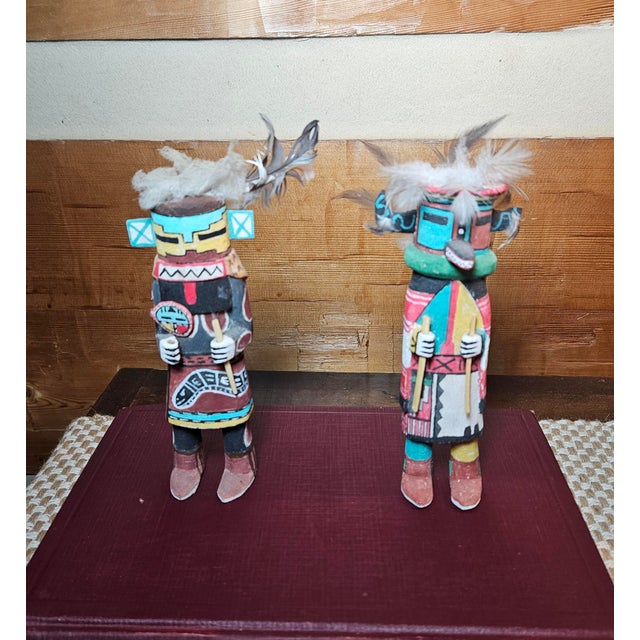 Vintage Pair of Kachina Dolls by Larry David Master Carver For Sale - Image 4 of 18