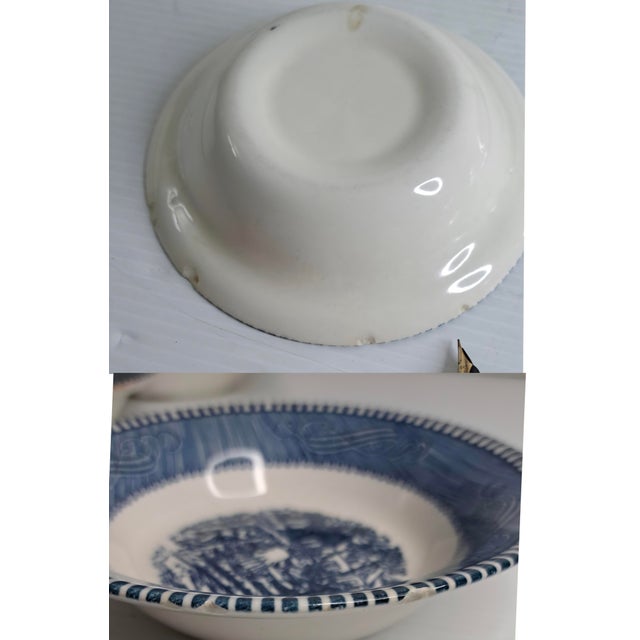 Vintage Currier & Ives Royal “The Old Farm Gate” 5 5/8" Fruit Dessert Bowls - Set of 9 For Sale - Image 9 of 12