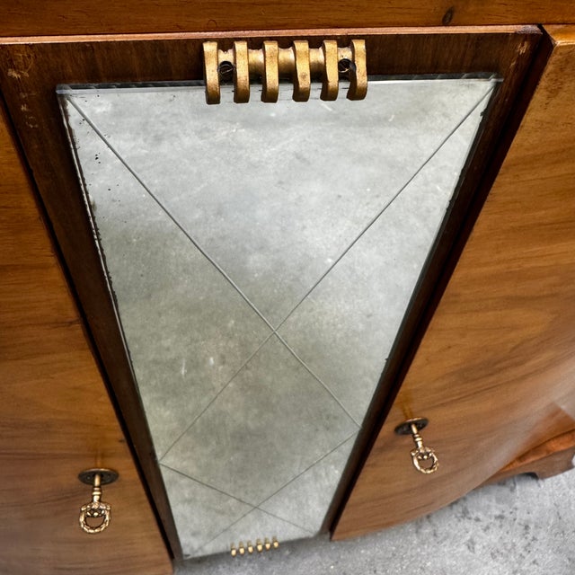 Brown Art Deco Sideboard with Mirror, 1960s For Sale - Image 8 of 18