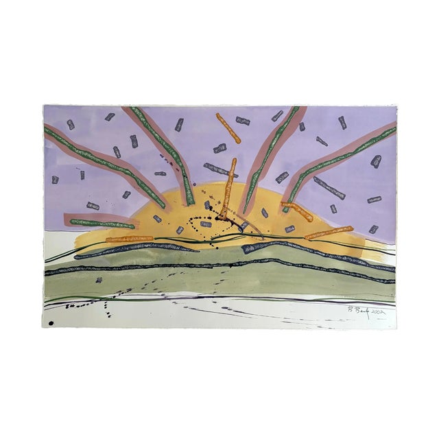 Barbara Beck 2002 Abstract Landscape Painting on Paper - Signed/Dated/Unframed For Sale In New York - Image 6 of 6