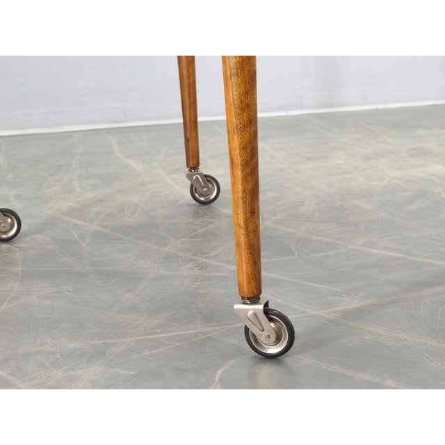 Mid-Century Walnut Serving Cart, Czechoslovakia, 1970s For Sale - Image 14 of 16