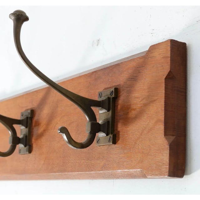 Oak Arts & Crafts Art Nouveau Coat Rack Attributed to A.J. Kropholler, 1900s For Sale - Image 4 of 8