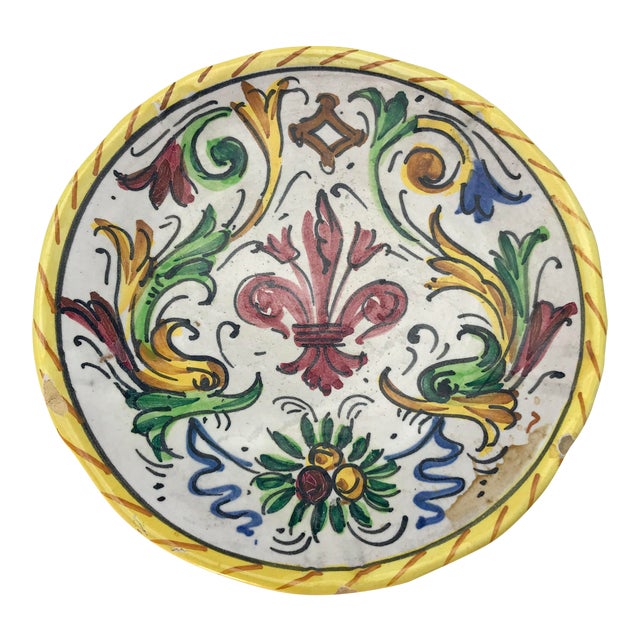 1900s Antique Hand Painted Deruta Majolica Raffaellesco Plate For Sale