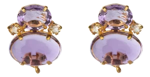 Agnes Studs, Purple, Pierced