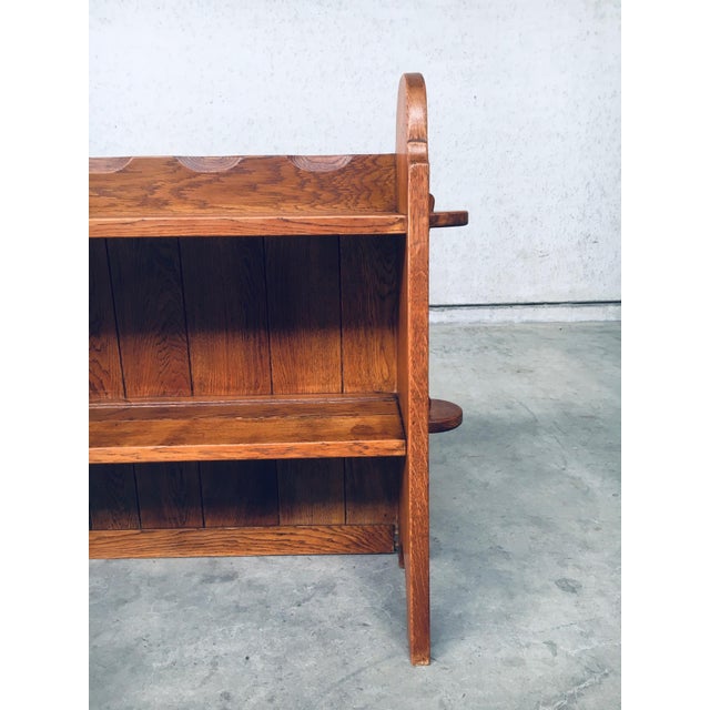 Travail Populaire Handcrafted Low Bookcase in Oak, Belgium, 1950s For Sale - Image 9 of 18
