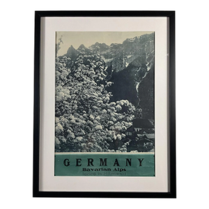Original German Travel Poster, Post War 1940s, Bavarian Alps