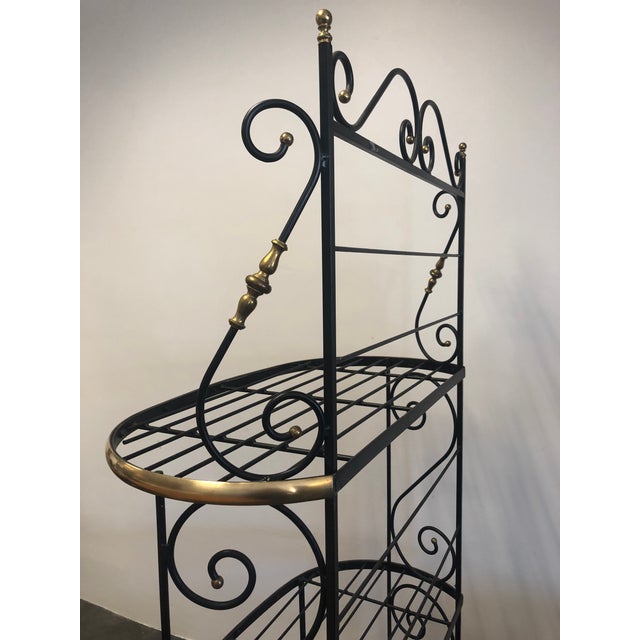 Antique Brass and Black Wrought Iron 3 Tier Baker’s Rack Chairish