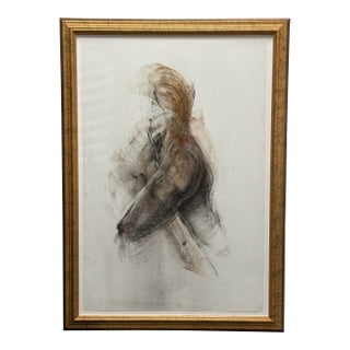 Abstract Expressionist Nude Figure Drawing, Framed For Sale