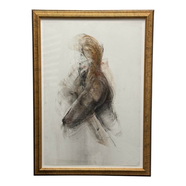 Abstract Expressionist Nude Figure Drawing, Framed For Sale