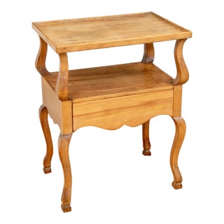 Antique French Provincial Fruitwood Two-Tier Side Table For Sale