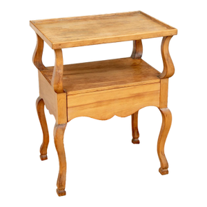 Antique French Provincial Fruitwood Two-Tier Side Table