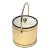 Vintage Gold Foil Ice Bucket Lucite Cover Steel Knob Bale Handle For Sale