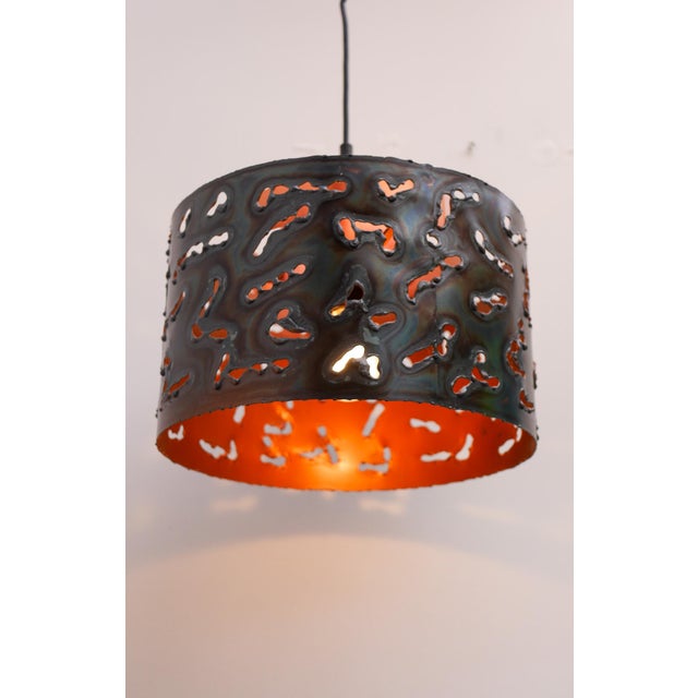 Brutalist Copper Pendant Lamp from Boréns, 1970s For Sale - Image 9 of 13