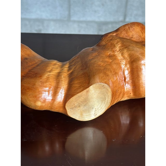 1950s Organic Modern Swedish Wooden Freeform Bowl For Sale - Image 9 of 9