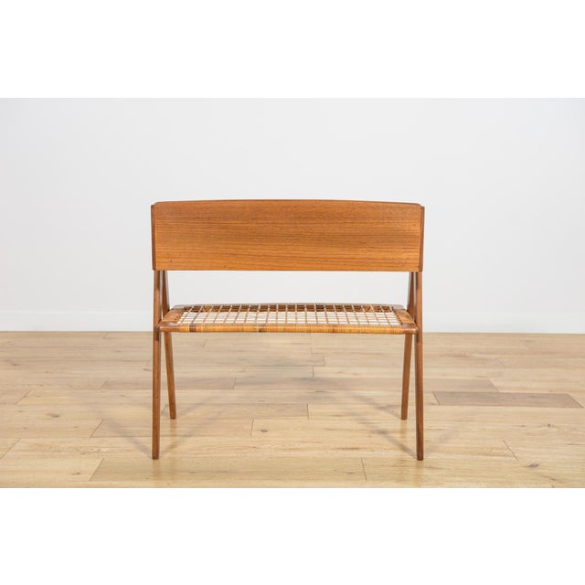 Mid-Century Teak and Rattan Console Table from Søren Rasmussen, Denmark, 1960s For Sale - Image 6 of 17
