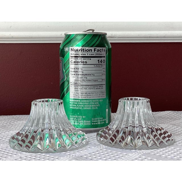 Pair of VTG Baccarat Crystal Candleholders in Original Boxes, 1 3/4” X 3 3/8” For Sale - Image 9 of 11