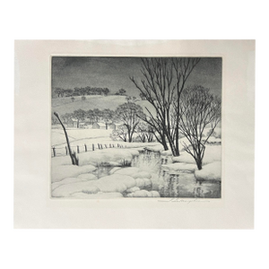 S. L. Margolies Winter Symphony LTD Ed Pencil Signed Aquatint Etching Print