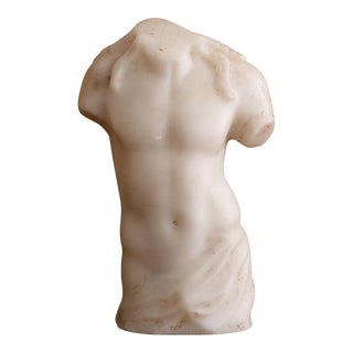 Late 19th Century Antique Roman Marble Torso From Italy For Sale